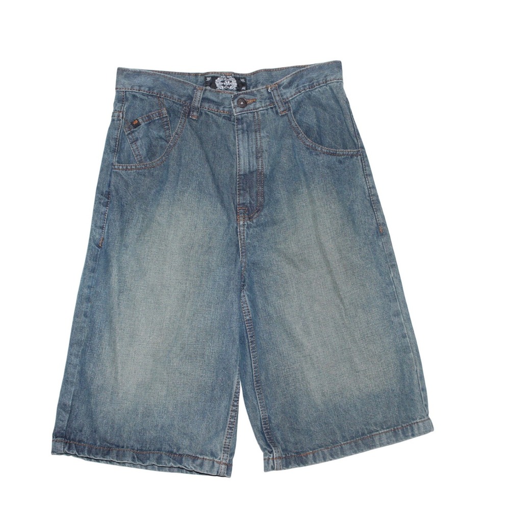 Mecca Y2K Denim Bermuda Shorts Mens Size 29 Embroidered Back Pockets